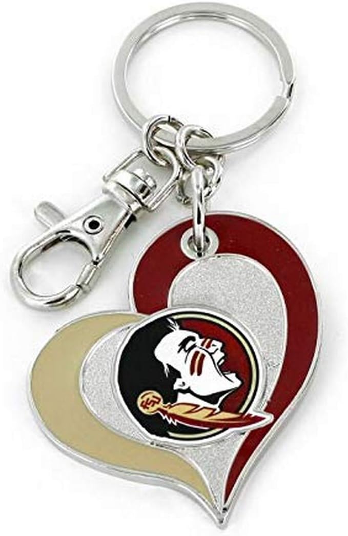 aminco NCAA unisex-adult Swirl Heart Keychain
