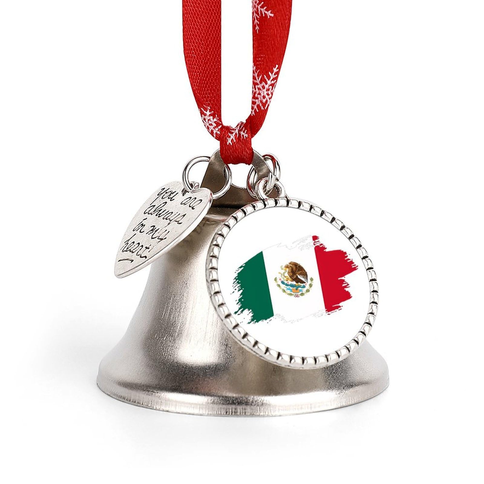 Mexico Mexican Flag Funny Christmas Bell Ornament Cute Xmas Tree Hanging Pendant Decoration for Holidays Party