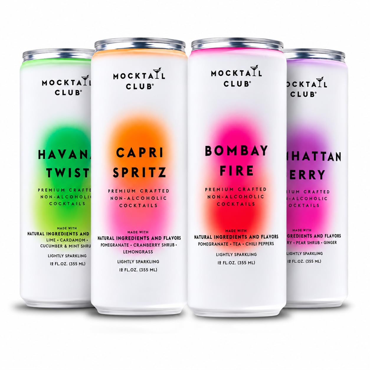 Mocktail Club Variety Pack, Non-Alcoholic Cocktails, 12oz 4 Pack