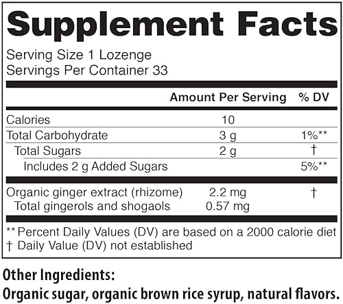 Miniatura 6 de Tummydrops orgánicos USDA de jengibre dulce y pera, sin gluten y vegano. 33 pastillas de jengibre orgánico envueltas individualmente en una bolsa