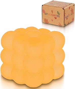 6cm Yellow Bubble Squishy Cube Slow Rising Fidget Toy