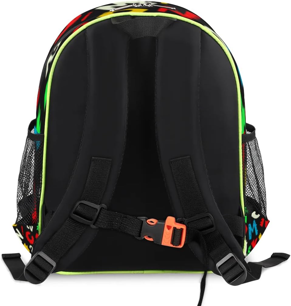 Alphabet Toddler Backpack for Boys Girls, Kids Bookbag Preschool Kindergarten School Backpack for Daycare Nursery with Chest Strap
