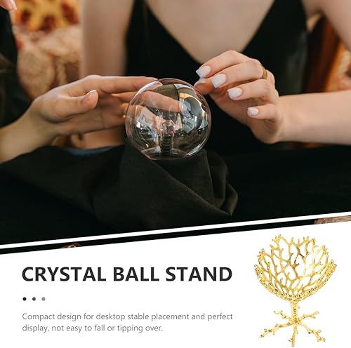 Miniatura 2 de Soporte de esfera de cristal de aleación, base de metal para nido de pájaros, para decoración del hogar, compacto y diseño para bolas de cristal,