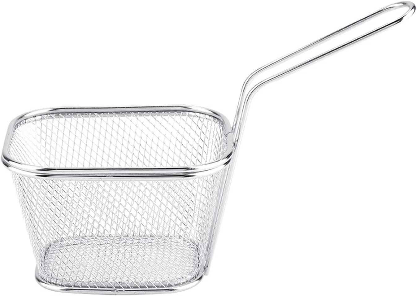 Fryer Basket, Fryer Basket/Skimmer Spoon Stainless Steel Fries Baskets Food Display Strainers Potato Cooking Tools Fry Baskets Snack Fries Baskets Strainer Basket