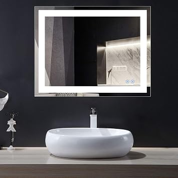 BHBL 28 x 36 Inch Backlit Mirror Bathroom,Led Bathroom Mirror with Touch Button CK168-I Bathroom Mirrors Wall Mounted