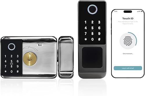 Cerradura de puerta doble con cierre inteligente, pestillo electrónico de puerta para valla al aire libre, cerradura de llanta inteligente sin llave