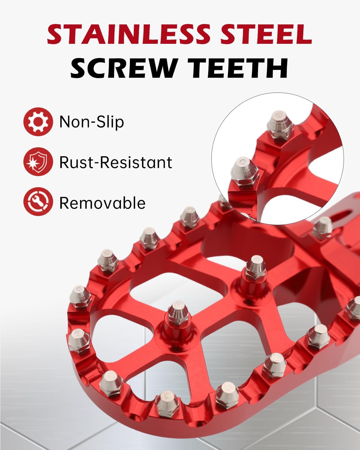CNC Foot Pegs Alumiunm Dirt Bike Footpegs Compatible with Honda CR125 CR250 CRF150R CRF250R CRF450R CRF250RX CRF450RX CRF450X CRF300L CRF250L CRF250M SSR450 CRF450RL
