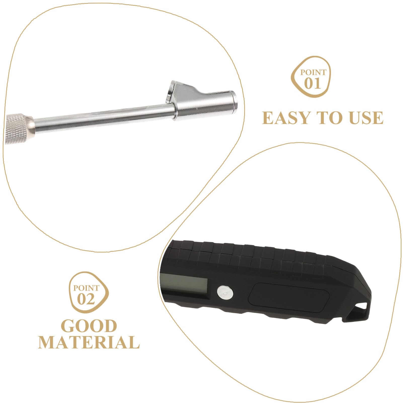 Manometro Digitale Pressione Gomme Auto 0-250psi Nero | Rv e Auto, Lettura Immediata su Display, Corpo Abs e Metallo, Controllo Preciso e Portatile