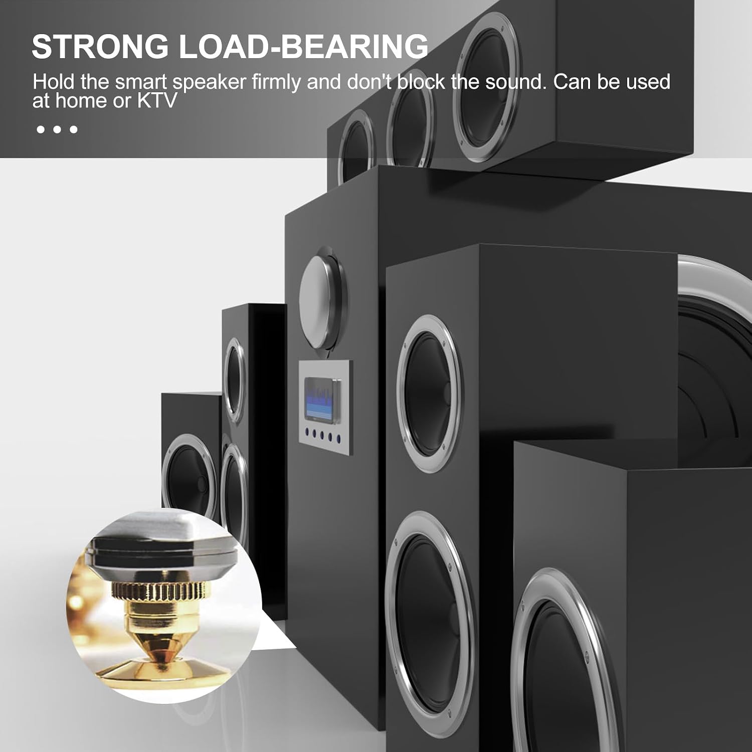 Luxshiny 4pcs Pure Copper Speaker Spikes Audio Speaker Pads Floor-Standing Isolation Feet for Home Theater and HiFi Systems