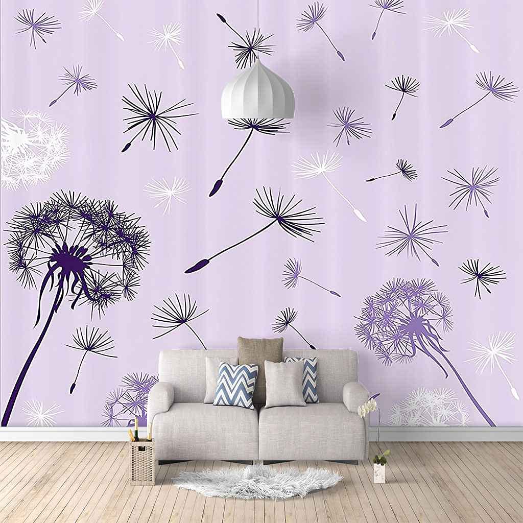 Poster Géant Fond Violet De Pissenlit pour Salon et Chambre Moderne