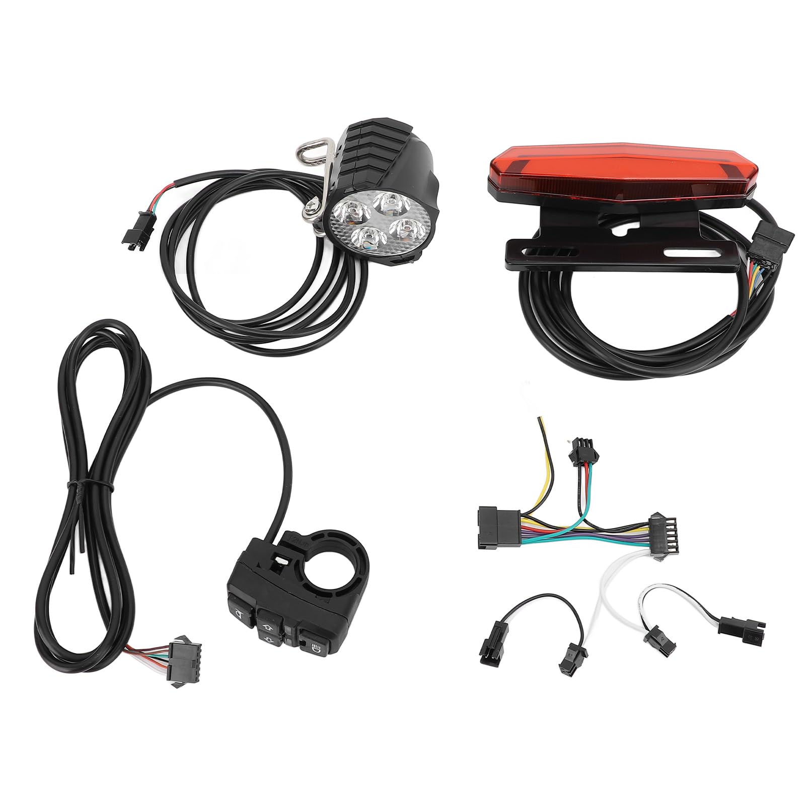SUNGOOYUE Set Luci per Bici Elettriche, Luce Posteriore Freno Anteriore a LED con Indicatore di Direzione per Bici Elettriche 24V 36V 48V, Luce per Ad Alta luminosità