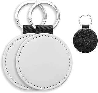 Geieold Juego de 10 llaves de sublimación con purpurina, piel sintética, para manualidades, transferencia de calor, color negro