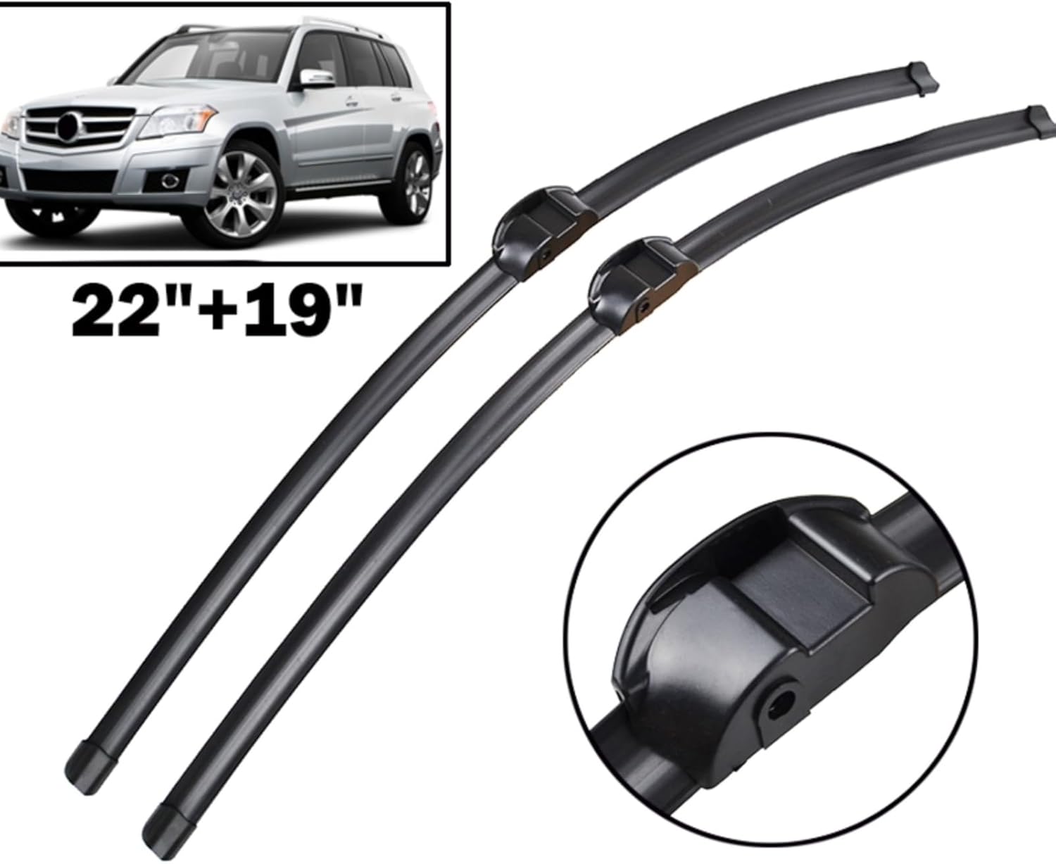 Wiper Front Wiper Blades For Mercedes-Benz GLK 280 300 350 200 220 320 X204 Windshield Windscreen Window 22"+19"