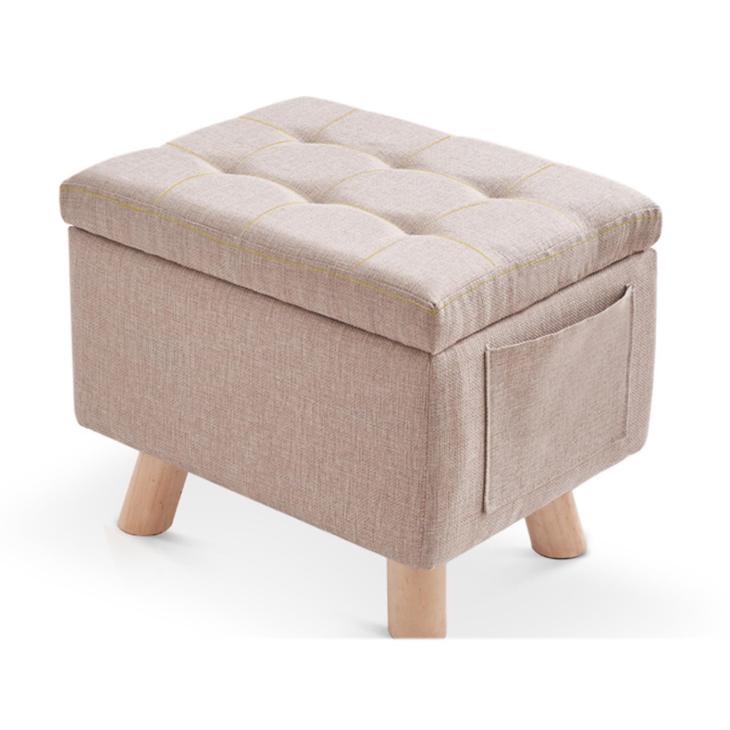 SaCLi puff contenitoreSgabello portaoggetti alla moda, poggiapiedi per divano in tessuto di cotone e lino(Color:g)