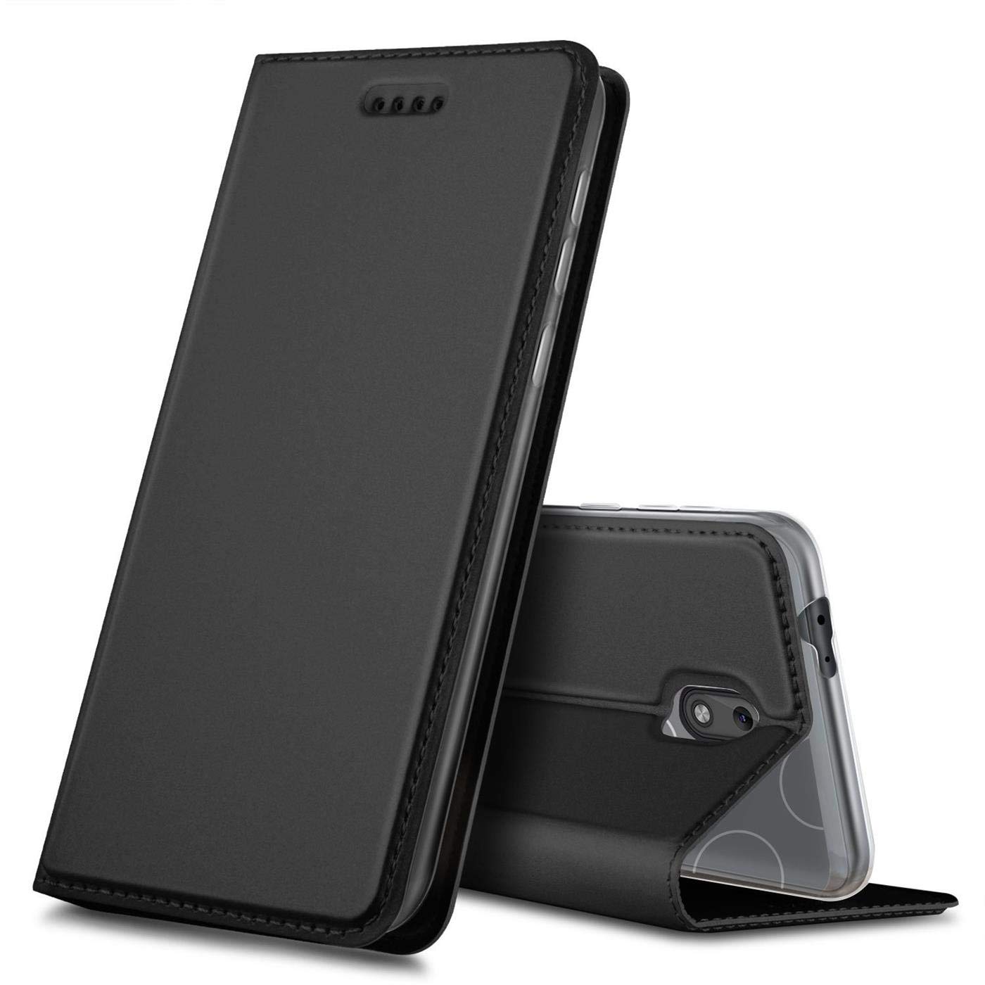 Verco Case compatible with Nokia 1.3, Flip Wallet Cover with Magnetic Closure for Nokia 1.3 Phone Case - black