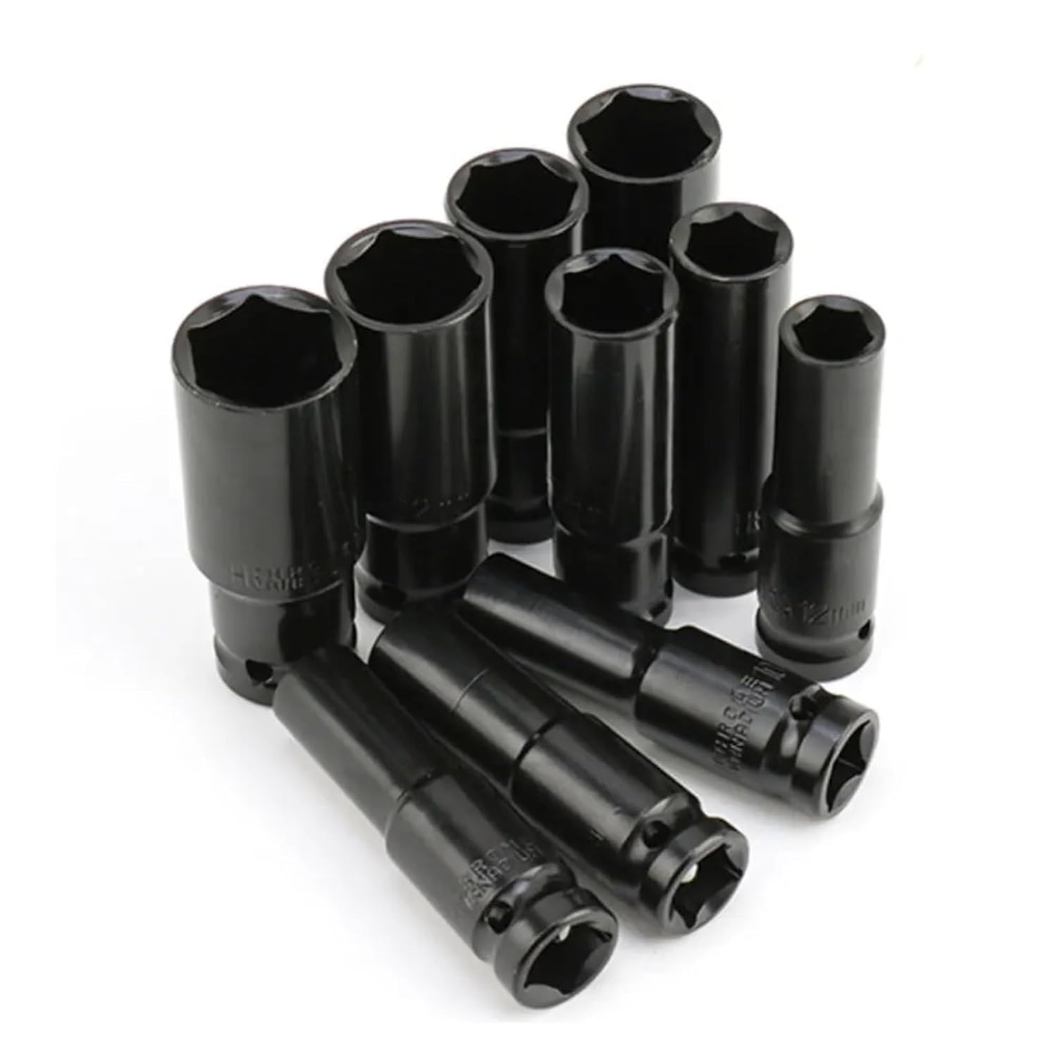 1/2 Inch Drive Socket Set Metric Deep Socket Set 6 Point Hex Design Impact Socket Set 10Pcs(20pcs)
