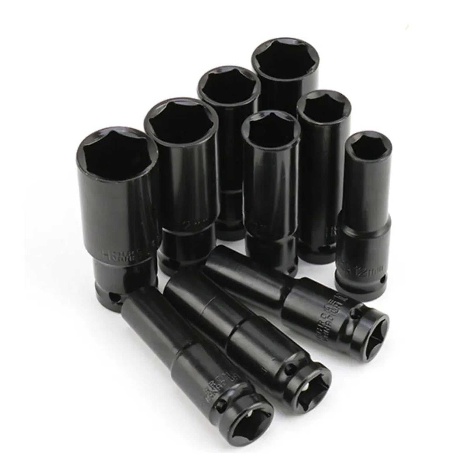 1/2 Inch Drive Socket Set Metric Deep Socket Set 6 Point Hex Design Impact Socket Set 10Pcs(15pcs)
