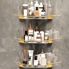 BAHELS Corner Shower Caddy Wall Mounted Bathroom Floating Shelves Triangle Storage Rack Kitchen Acrylic Condiment Wall Shelf Shower