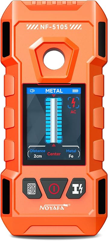 Rechargeable Stud Finder Wall Scanner, 6 in 1 Electronic Wall Detector | Positioning Hole HD LCD Display, Audio Alarm, Accurately Detects Wood, Metal Studs, Live AC Wires, Joists and Pipes