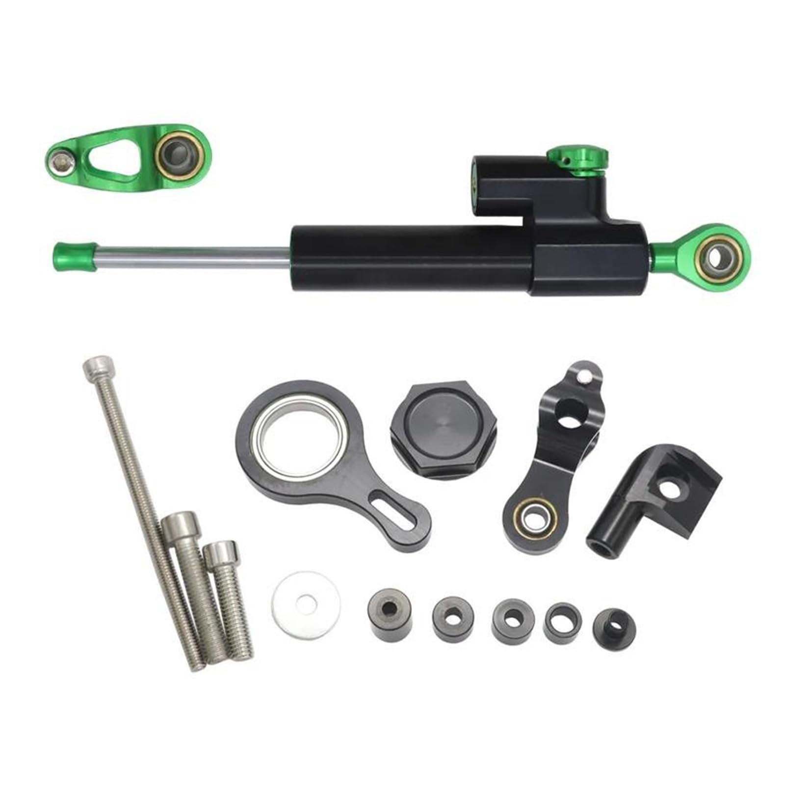 Motorrad Stoßdämpfer Lenkungsdämpfer Montagesatz Für Y&amaha YZFR1 2002–2017 YZFR6 2006–2020(Schwarz-Grün-Set)