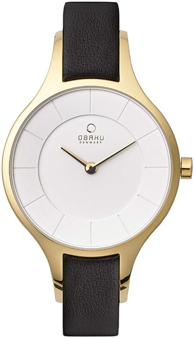 Obaku Denmark - Dis Moon Leather Analog Quartz Watch 3 ATM (V165LXGIRB)
