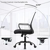 Vista 6 de BestOffice Silla de computadora, silla de oficina, silla de escritorio barata, giratoria, ergonómica, soporte lumbar ejecutivo, silla de malla