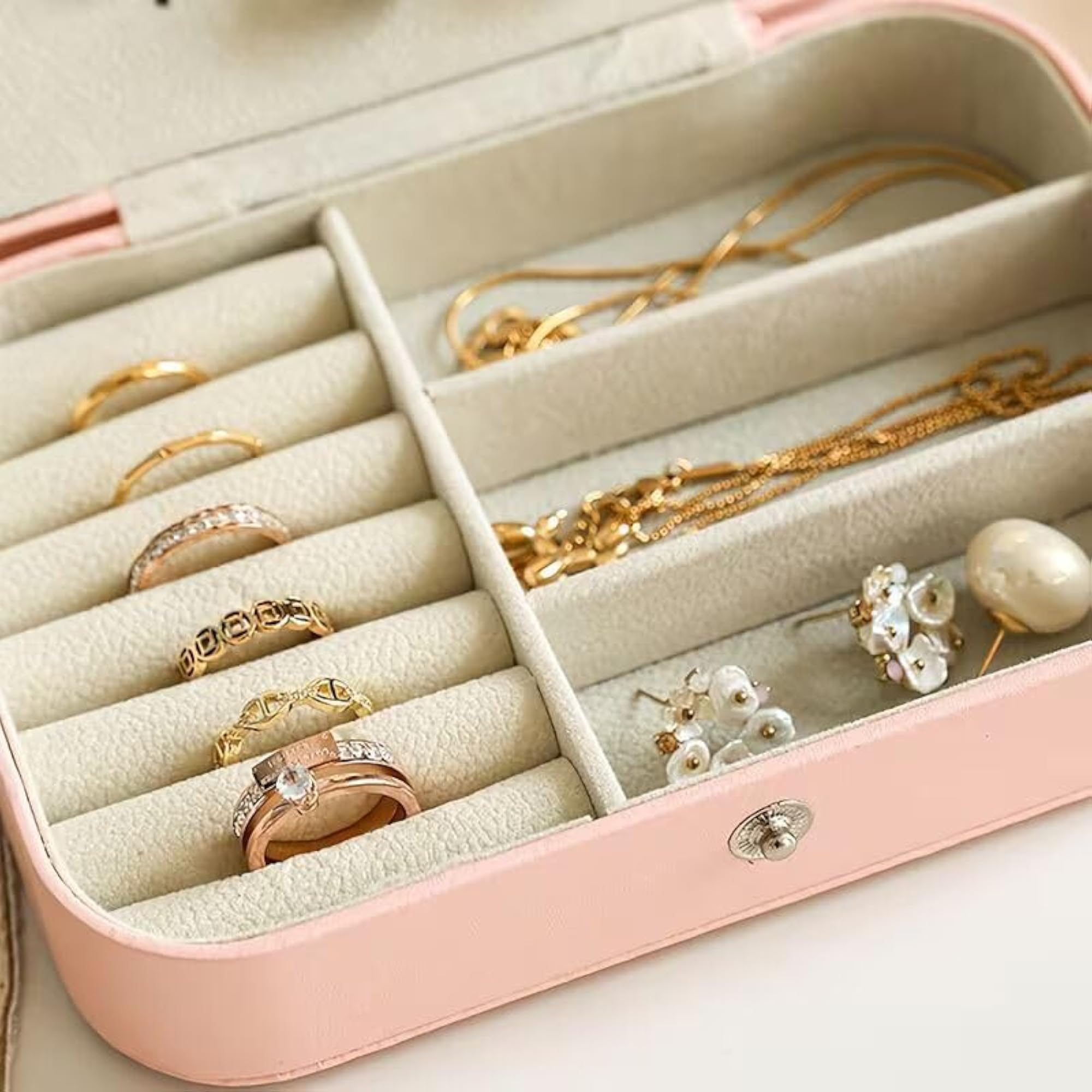 Travel Jewelry Organizer Box for Women, Portable Storage Case
