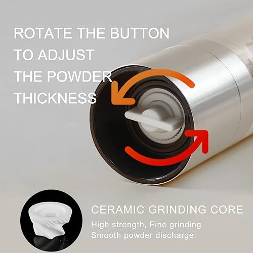 Miniatura 4 de Molinillo de sal y pimienta 2 en 1 – Molinillo de sal y pimienta bidireccional con grosor ajustable – Molinillo de café para el hogar y al aire