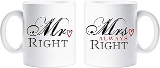 Mr Right Mrs Always Right Pärchen Tasse Neuheit Set Tasse Keramik