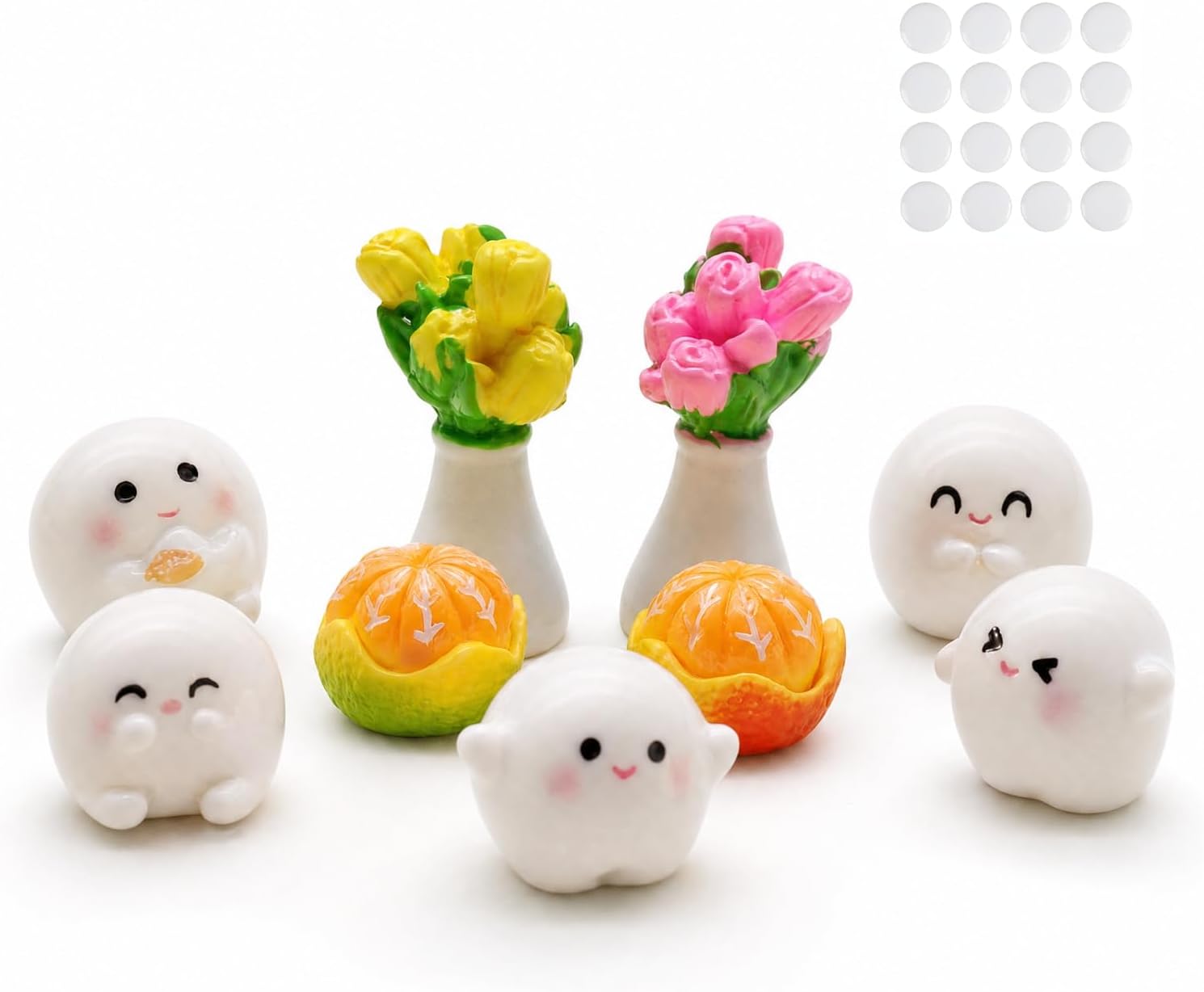 10Pcs Resin Mini Figurines Set, Desk Monitor Car Dashboard Decor Buddies