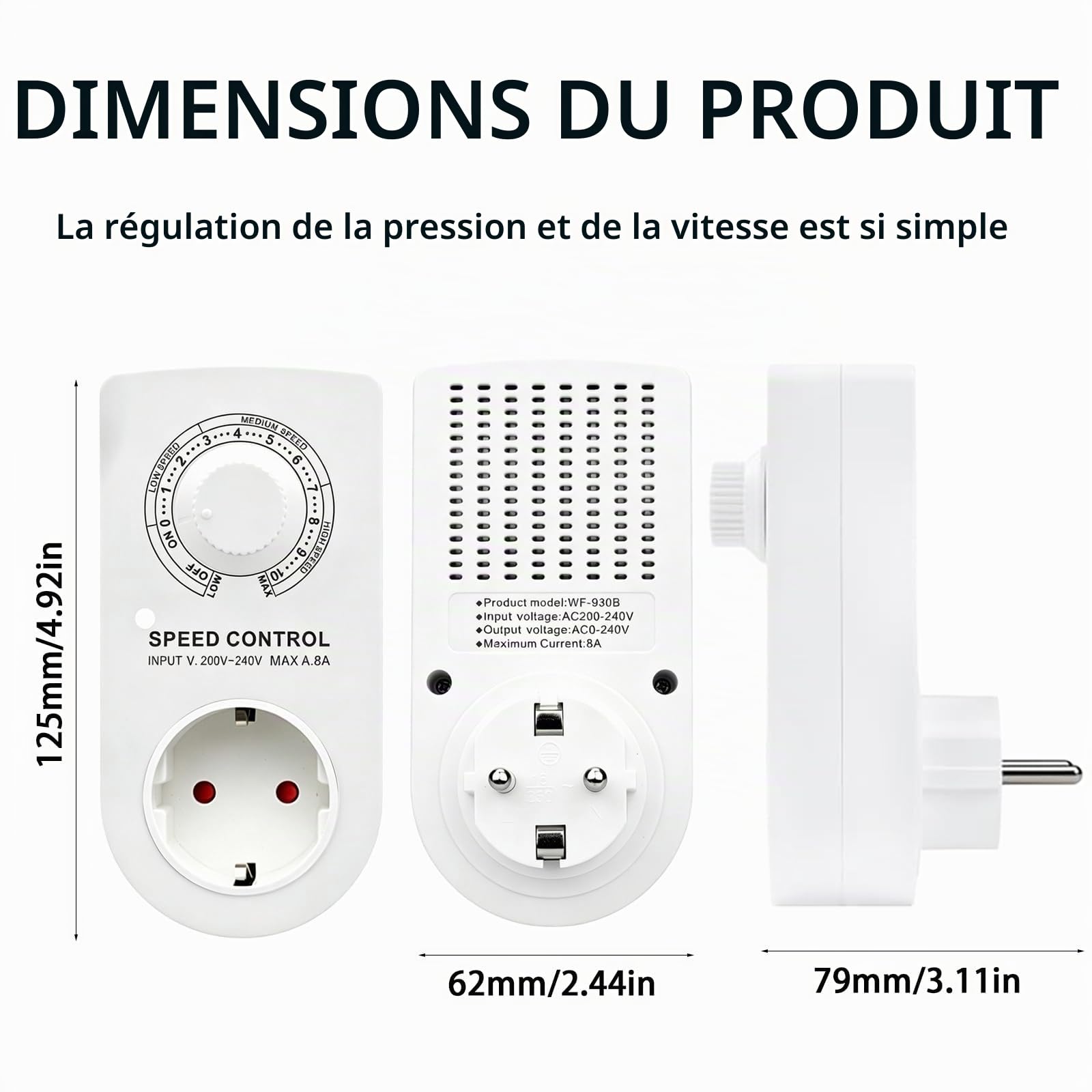 Variateur De Vitesse Pour Moteur 220v, Variateur De Vitesse Pour Ventilateur, Régulateur De Tension 1600w, Variateur De Vitesse Meuleuse D'angle, Für Ventilateur Extracteur Industriel Et Domestique