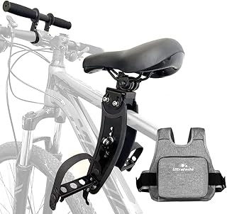 ULTRAFASHS Kids Bike Seat for Mountain Bike with Safety Harness Reflective Strip,Detachable Front Mounted Child Bicycle Se...