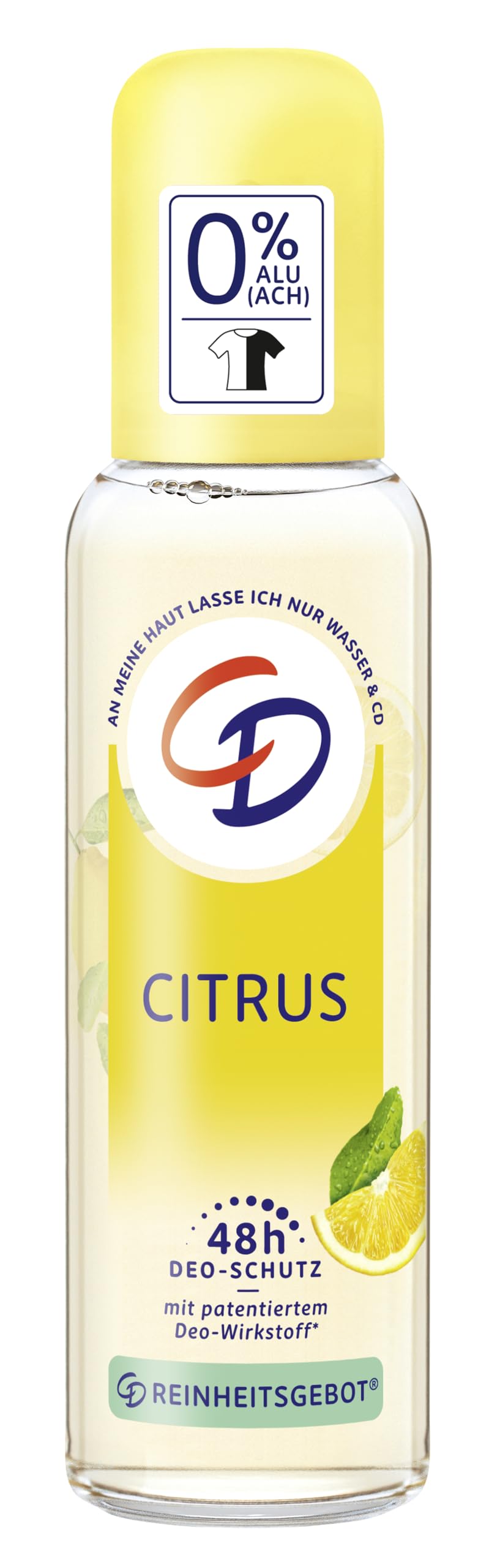 CD BIO Deo Zerstäuber Citrus | 75 ml | Pumpzerstäuber ohne Aluminiumsalze | langanhaltender Schutz für 24 h | veganes Hautpflegeprodukt | für empfindliche Haut geeignet