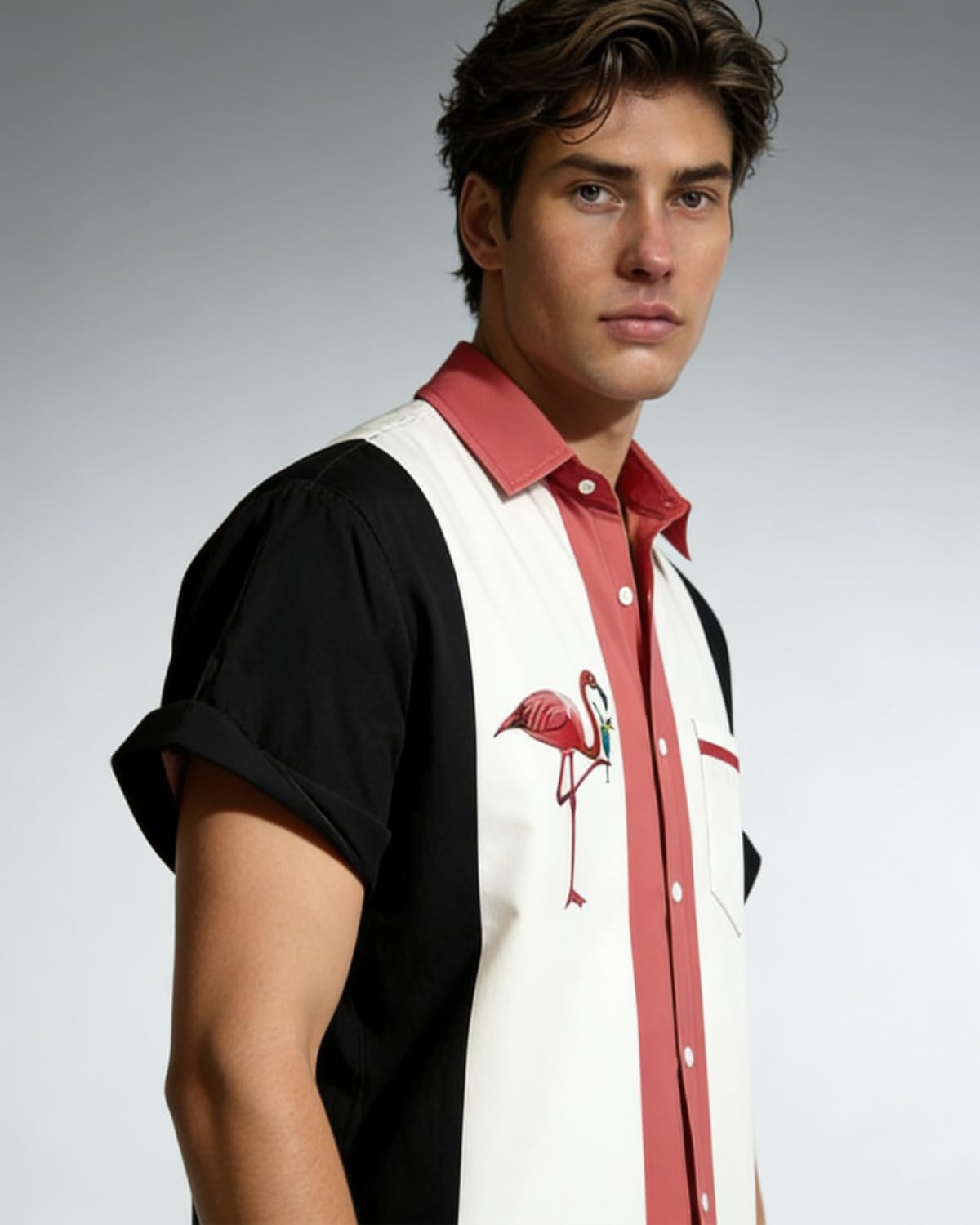 Bowling Shirts for Men Print Short Sleeve Regular Fit Hawaiian Casual Button Down Beach Shirts