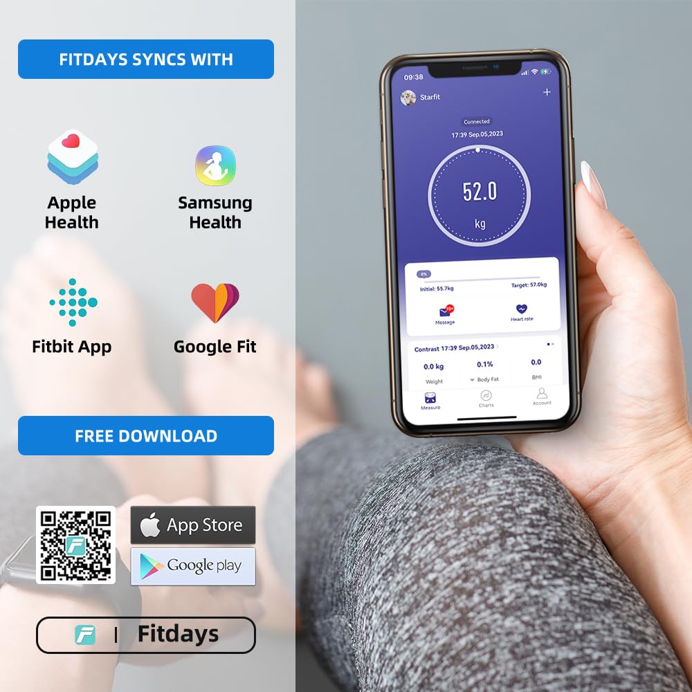 Hoffen HO19 Bluetooth BMI,BMR Weight Machine for Body Weight With 13 Essential Body Parameters | Body Composition | Free Bluetooth Mobile APP | Easy App Sync - 2 Years Warranty (Legender series) - Image 9 thumbnail