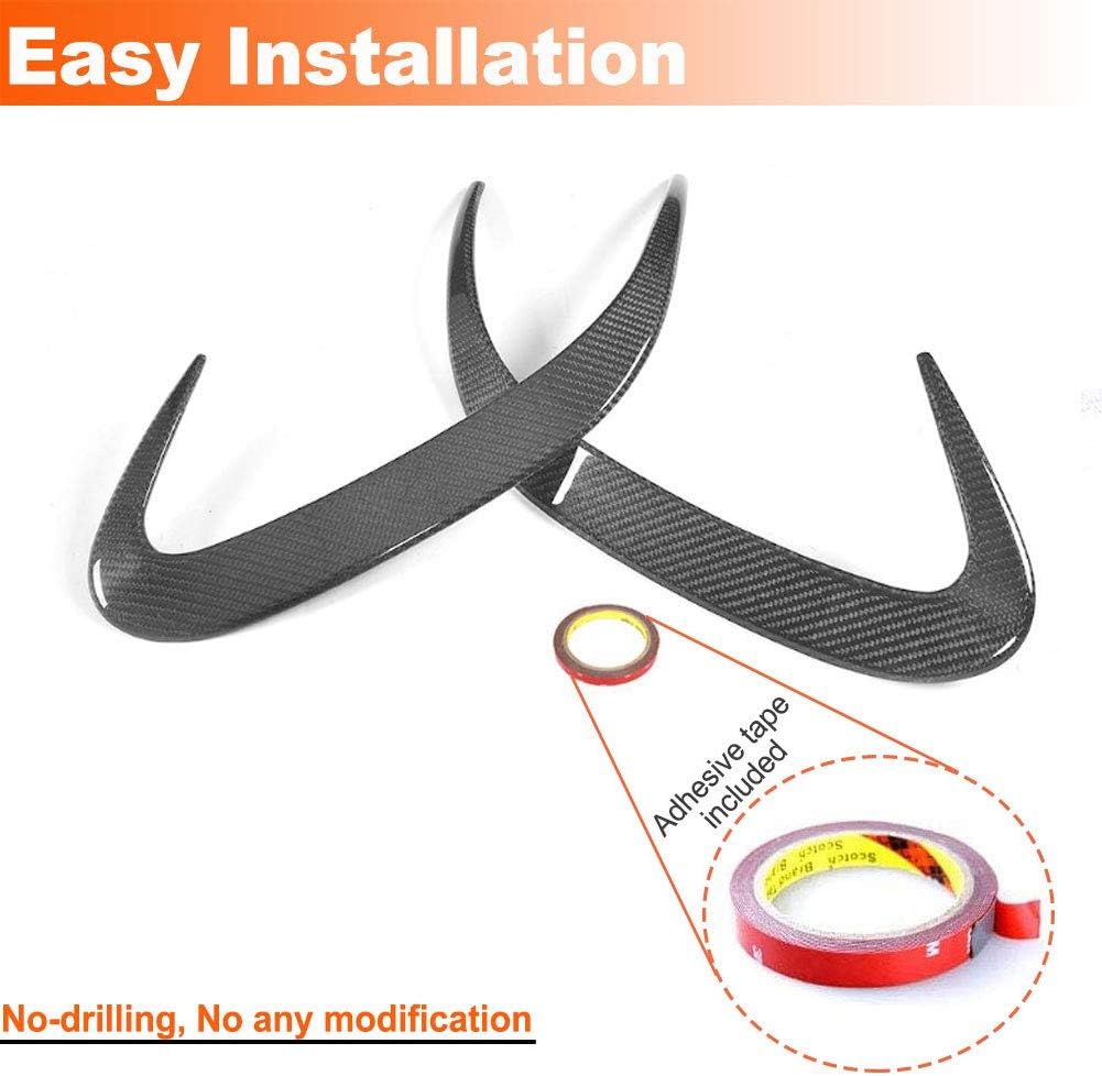MCARCAR KIT Rear Bumper Vent fits Mercedes Benz S Class W217 C217 S500 S550 Sport S63 S65 AMG Coupe 2014-2018 Factory Outlet Real Carbon Fiber CF Air Fender Spoiler Protector Splitter Cover Trims