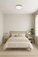 Plafon LED Moderno 40cm (36W) e 50cm (48W) | 3 Cores (3000K-6000K) | Redondo ou Quadrado (30cm Redondo Madeira Clara)