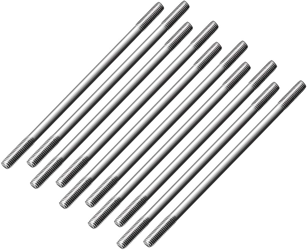 uxcell M3x300mm Pushrod Connector Stainless Steel Rod Linkage,for RC Boat,Car,Airplane,Helicopter,10pcs