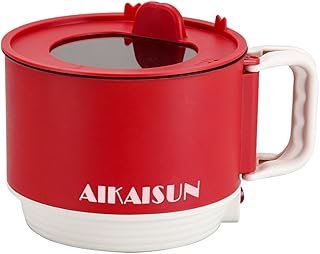 Mini Hot Pot 1.5L Portable Ramen Cooker for Pasta Egg Oatmeal Red Black|Home & Garden|Home & Garden