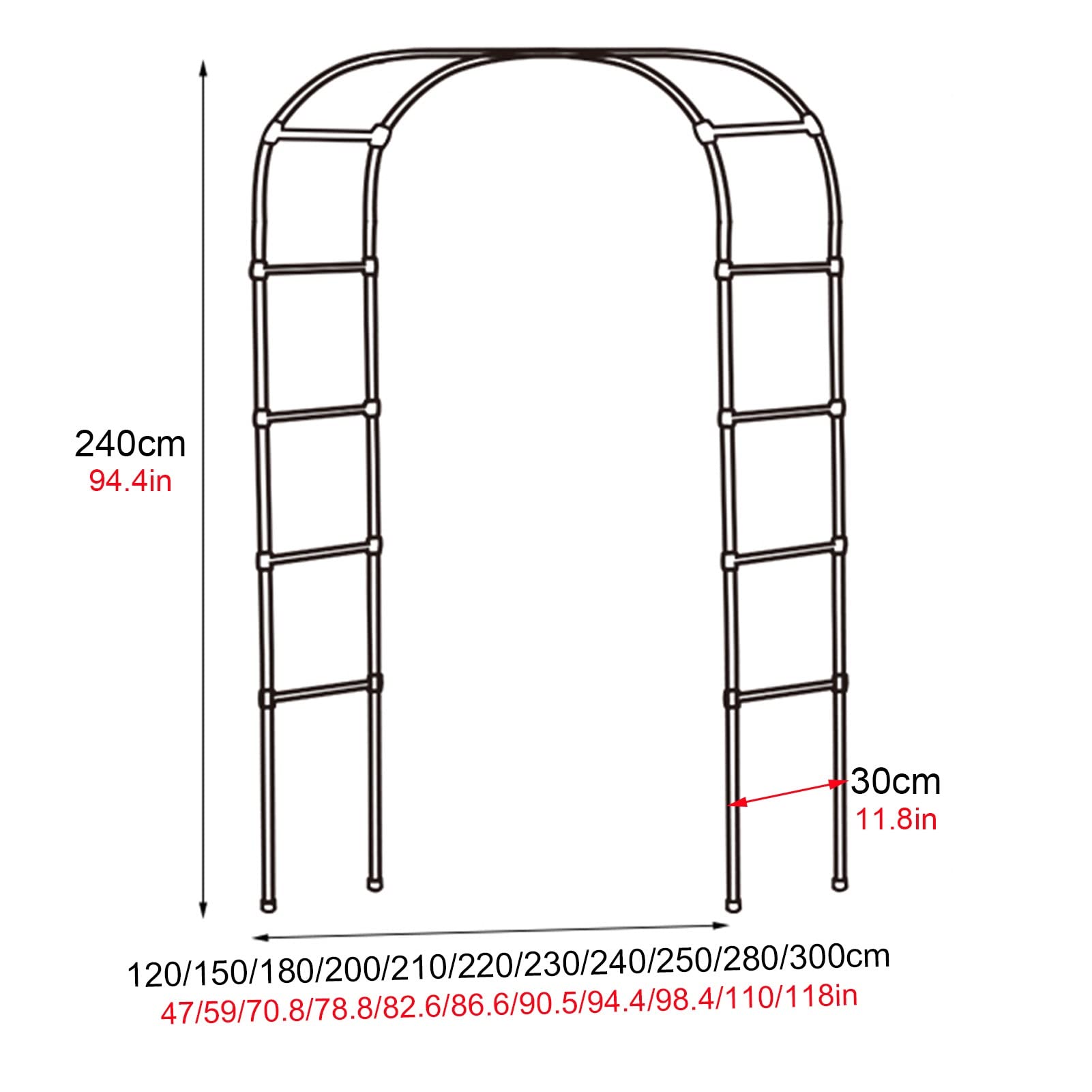 Arco da giardino per esterni, arco per rose per matrimoni, piante rampicanti, pergolato, archi da giardino resistenti alle intemperie, stile semplice, facile da installare, per esterni, giardino