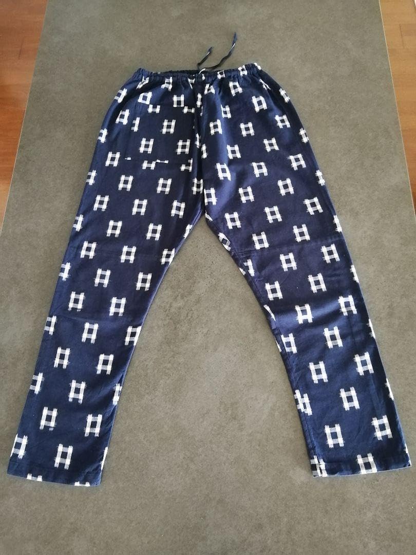 うなぎの寝床 いろはもんぺ たてよこ絣八つ立ち井桁 紺白 うなぎ うなぎの寝床 いろはもんぺ たてよこ絣八つ立ち井桁 紺白 うなぎ