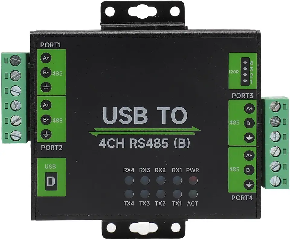 Generic USB to Converter, Stable High Speed Communication Isolated Adapter, 4 Channel Hub with Industrial Grade Aluminum Alloy for OS X 11 10 8 7