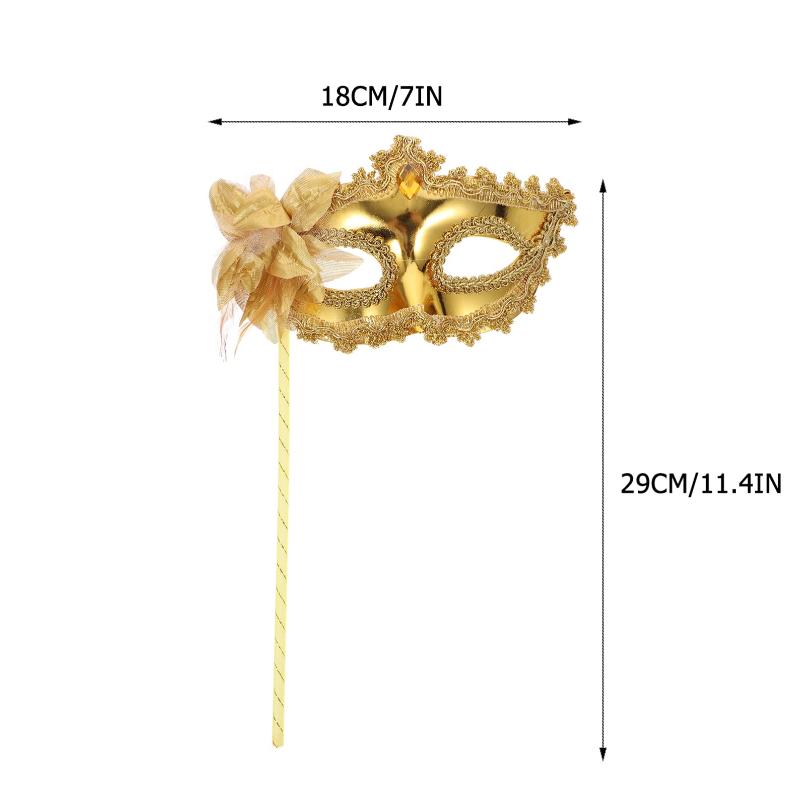 MAGICLULU Maschera Halloween da Decorare 3 Pezzi in Plastica Oro, Design Creativo Cristalli, Maschere a Mano Comode per Adulti e Donne, per Feste di Carnevale e Halloween