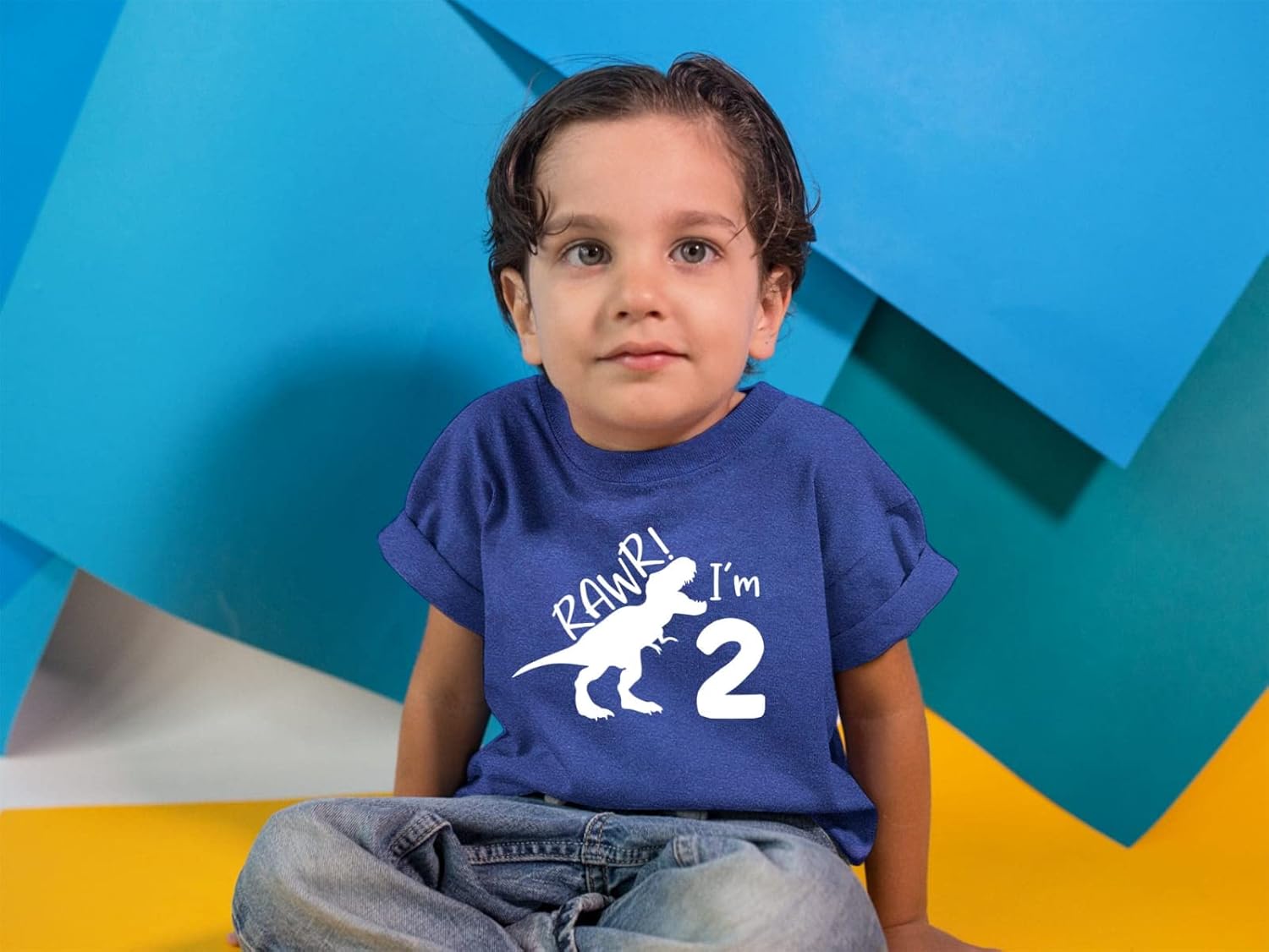 2nd Birthday Shirt boy Dinosaur rawr im 2 Toddler Two Year Old Second Dino Outfit - Image 5