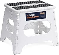 Vista 13 de Flottian Taburete plegable de 13 pulgadas para adultos y niños con capacidad para hasta 300 libras, taburetes plegables antideslizantes con asa