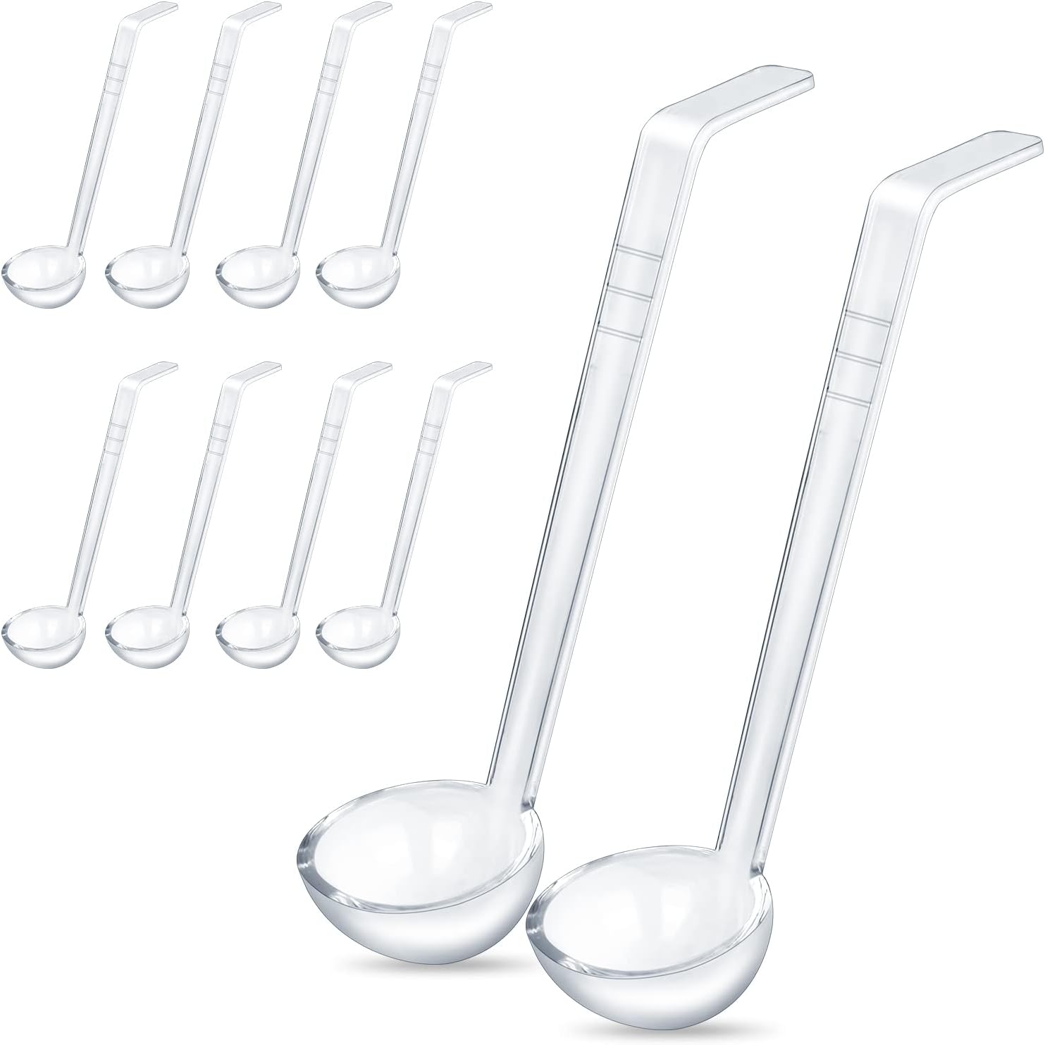 10 pieces 7 Inches 1 oz Clear Small Ladle Plastic Dressing