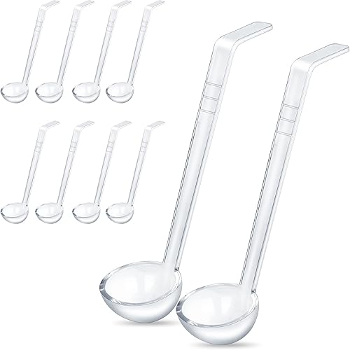 10 cucharones de plástico transparente de 7 pulgadas y 1 onza para aderezo y salsas, cucharones acrílicos de mango largo para servir sopa, ponche de disponible en Yaxa Peru