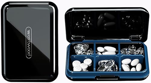 Miniatura 2 de DUBSTAR Pastillero, pastillero pequeño, impermeable, portátil, para uso diario, pequeño, para bolsos, bolsillo compacto para medicamentos de viaje,