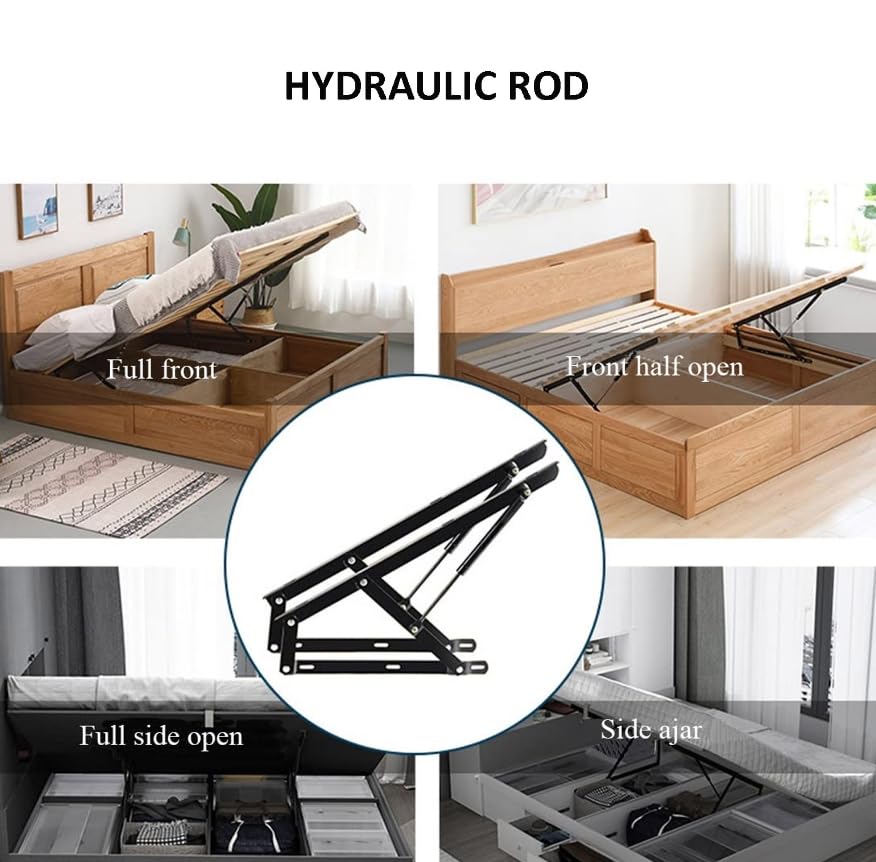 2 pcs Bisagra Levantar Lift Up Plegable cama par Muebles Accesorios,Mecanismo de elevación hidráulico para cama,Herrajes Cama Abatible,Pistones A Gas,mecanismo mesa elevable,Bisagras Elevables