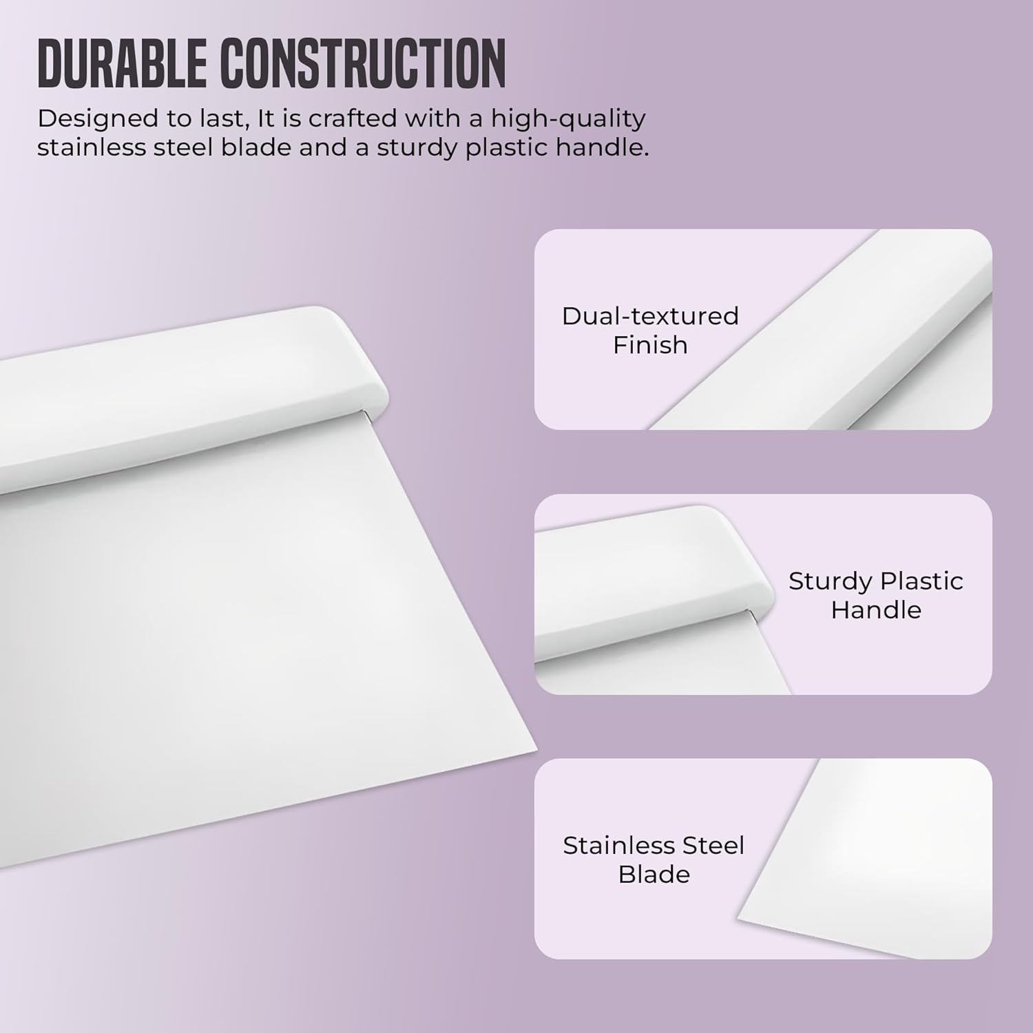 OCS Parts 6-Pack 6" Stainless Steel Dough Cutter and Bench Scraper | White Handle | Cutter for Pizza Dough, Bread, and Pastry Dough | Multipurpose Kitchen Utensil